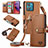 Funda de Cuero Cartera con Soporte Carcasa S16D para Motorola Moto G84 5G Marron