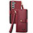 Funda de Cuero Cartera con Soporte Carcasa S16D para Samsung Galaxy S22 5G Rojo