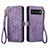 Funda de Cuero Cartera con Soporte Carcasa S17D para Google Pixel 6 5G Morado