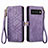 Funda de Cuero Cartera con Soporte Carcasa S17D para Google Pixel 6 Pro 5G Morado