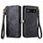 Funda de Cuero Cartera con Soporte Carcasa S17D para Google Pixel 6a 5G Negro