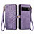 Funda de Cuero Cartera con Soporte Carcasa S17D para Google Pixel 7 Pro 5G Morado