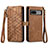 Funda de Cuero Cartera con Soporte Carcasa S17D para Google Pixel 7a 5G Marron