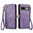 Funda de Cuero Cartera con Soporte Carcasa S17D para Google Pixel 7a 5G Morado