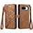 Funda de Cuero Cartera con Soporte Carcasa S17D para Google Pixel 8 5G Marron