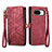 Funda de Cuero Cartera con Soporte Carcasa S17D para Google Pixel 8 5G Rojo