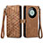 Funda de Cuero Cartera con Soporte Carcasa S17D para Huawei Mate 60 Marron