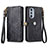 Funda de Cuero Cartera con Soporte Carcasa S17D para Motorola Moto Edge Plus (2022) 5G Negro