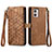 Funda de Cuero Cartera con Soporte Carcasa S17D para Motorola Moto G53y 5G Marron