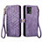 Funda de Cuero Cartera con Soporte Carcasa S17D para Motorola Moto G72 Morado