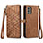 Funda de Cuero Cartera con Soporte Carcasa S17D para Nokia G400 5G Marron