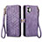 Funda de Cuero Cartera con Soporte Carcasa S17D para Nothing Phone 2 Morado