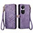 Funda de Cuero Cartera con Soporte Carcasa S17D para Oppo Reno10 5G Morado