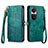 Funda de Cuero Cartera con Soporte Carcasa S17D para Oppo Reno10 5G Verde