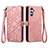 Funda de Cuero Cartera con Soporte Carcasa S17D para Samsung Galaxy A34 5G Rosa