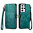 Funda de Cuero Cartera con Soporte Carcasa S17D para Samsung Galaxy S24 Ultra 5G Verde