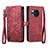 Funda de Cuero Cartera con Soporte Carcasa S17D para Sharp Aquos R8 Rojo