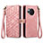 Funda de Cuero Cartera con Soporte Carcasa S17D para Sharp Aquos R8 Rosa