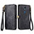 Funda de Cuero Cartera con Soporte Carcasa S17D para Sharp Rouvo V Negro