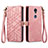 Funda de Cuero Cartera con Soporte Carcasa S17D para Sharp Rouvo V Rosa