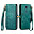 Funda de Cuero Cartera con Soporte Carcasa S17D para Sharp Rouvo V Verde