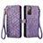 Funda de Cuero Cartera con Soporte Carcasa S18D para Samsung Galaxy S20 FE 4G Morado