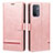 Funda de Cuero Cartera con Soporte Carcasa SY1 para Oppo A74 5G Rosa