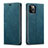 Funda de Cuero Cartera con Soporte Carcasa T01 para Apple iPhone 12 Pro Cian