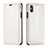 Funda de Cuero Cartera con Soporte Carcasa T01 para Apple iPhone Xs Blanco