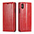 Funda de Cuero Cartera con Soporte Carcasa T01 para Apple iPhone Xs Rojo