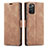 Funda de Cuero Cartera con Soporte Carcasa T01 para Samsung Galaxy Note 20 5G Marron Claro