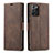 Funda de Cuero Cartera con Soporte Carcasa T01 para Samsung Galaxy Note 20 Ultra 5G Marron