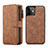 Funda de Cuero Cartera con Soporte Carcasa T02 para Apple iPhone 12 Marron