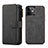 Funda de Cuero Cartera con Soporte Carcasa T02 para Apple iPhone 12 Mini Negro