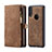 Funda de Cuero Cartera con Soporte Carcasa T02 para Huawei P20 Lite Marron