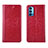 Funda de Cuero Cartera con Soporte Carcasa T02 para Oppo Reno4 Pro 5G Rojo