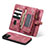 Funda de Cuero Cartera con Soporte Carcasa T03 para Apple iPhone 12 Mini Rojo