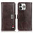 Funda de Cuero Cartera con Soporte Carcasa T03 para Apple iPhone 14 Pro Marron