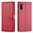 Funda de Cuero Cartera con Soporte Carcasa T03 para Samsung Galaxy Note 10 Rojo