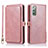 Funda de Cuero Cartera con Soporte Carcasa T03 para Samsung Galaxy Note 20 5G Oro Rosa