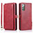 Funda de Cuero Cartera con Soporte Carcasa T03 para Samsung Galaxy Note 20 5G Rojo