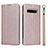 Funda de Cuero Cartera con Soporte Carcasa T03 para Samsung Galaxy S10 Oro Rosa