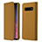 Funda de Cuero Cartera con Soporte Carcasa T03 para Samsung Galaxy S10 Plus Naranja