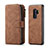 Funda de Cuero Cartera con Soporte Carcasa T03 para Samsung Galaxy S9 Plus Marron