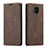 Funda de Cuero Cartera con Soporte Carcasa T03 para Xiaomi Poco M2 Pro Marron