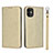 Funda de Cuero Cartera con Soporte Carcasa T04 para Apple iPhone 11 Oro