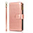 Funda de Cuero Cartera con Soporte Carcasa T04 para Apple iPhone 12 Oro Rosa