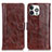 Funda de Cuero Cartera con Soporte Carcasa T04 para Apple iPhone 14 Pro Marron