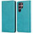 Funda de Cuero Cartera con Soporte Carcasa T04D para Samsung Galaxy S21 Ultra 5G Cian