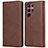 Funda de Cuero Cartera con Soporte Carcasa T04D para Samsung Galaxy S22 Ultra 5G Marron